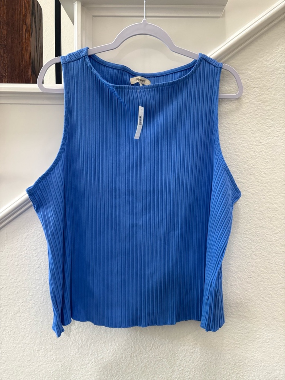 NWT Madewell Blue Ribbed Crop Tank